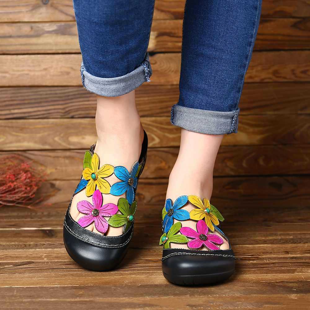 Ethnic Style Comfortable Platform Flower Sandals