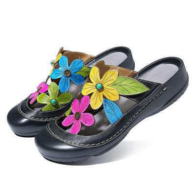 Ethnic Style Comfortable Platform Flower Sandals
