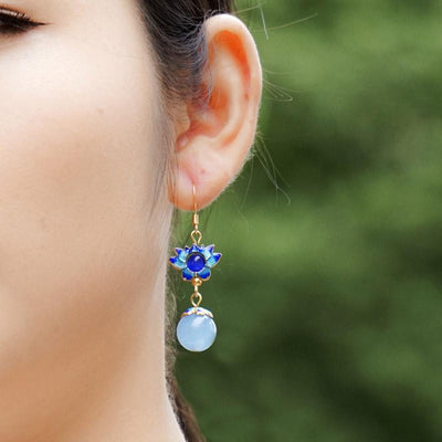 Ethnic Style Jewelry Chalcedony Earrings