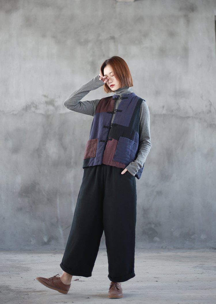 Winter Ethnic Style Retro Cotton Linen Vest