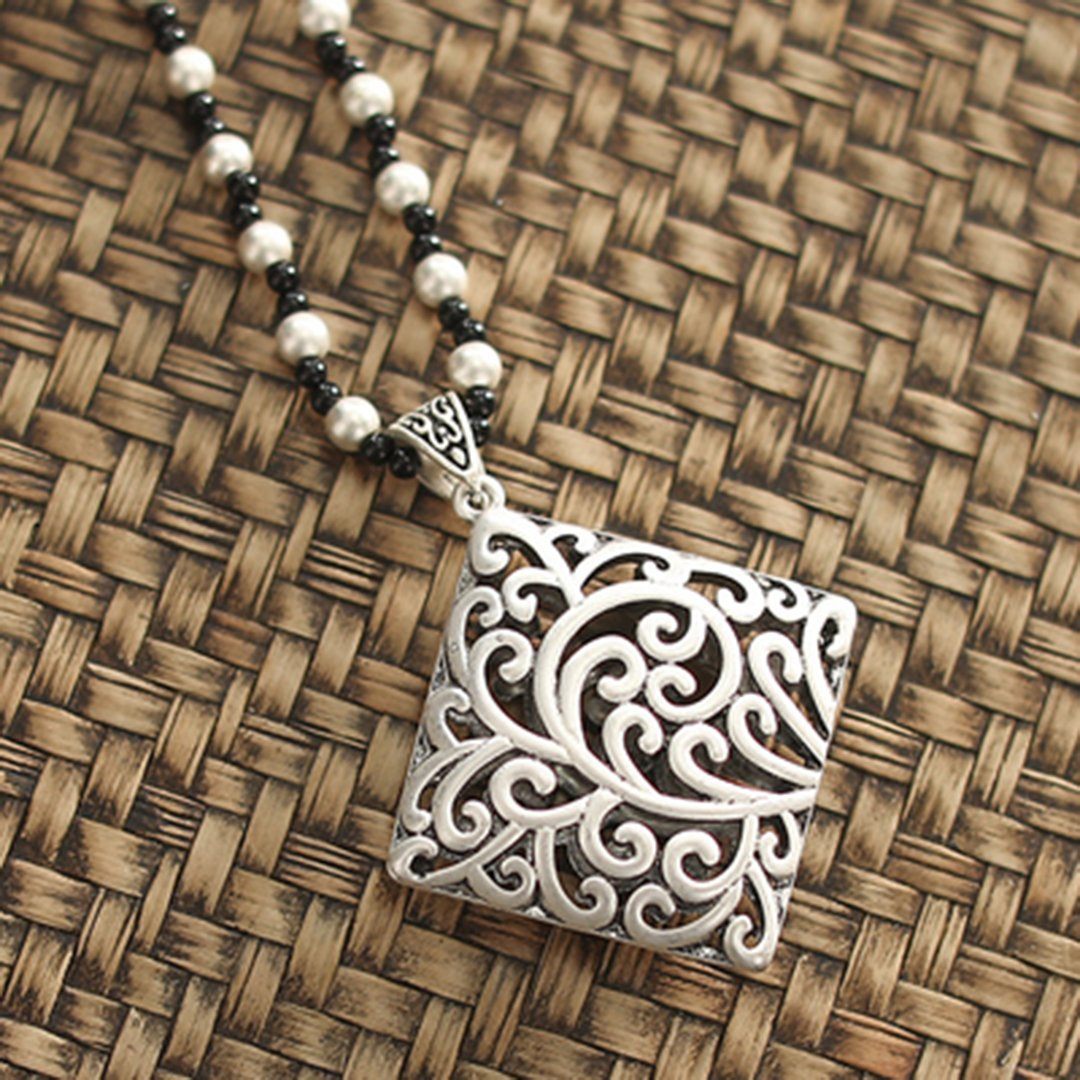 Ethnic style With Imitation Silver Pendant For Necklaces ACCESSORIES Square Totem 