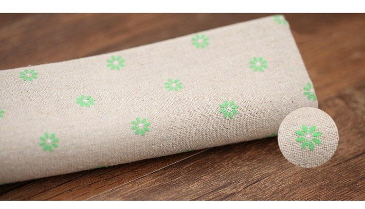 Farmhouse Style Cotton Linen Daisies Tablecloth Home Linen Green Flower 