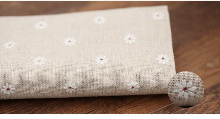 Farmhouse Style Cotton Linen Daisies Tablecloth Home Linen White Flower 