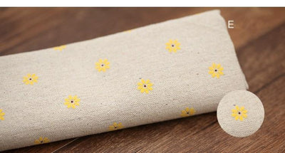 Farmhouse Style Cotton Linen Daisies Tablecloth Home Linen Yellow Flower 