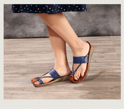 Fashion Casual Beach Shoes Flat Toe Sandals And Slippers Sandals 2019 March New 35 Blue 