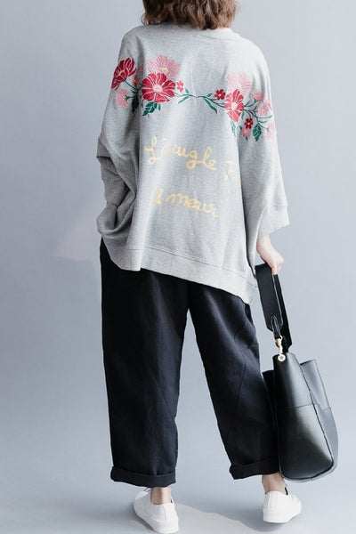 Fashion Embroidered Cotton Loose T-Shirt March-2020-New Arrival 