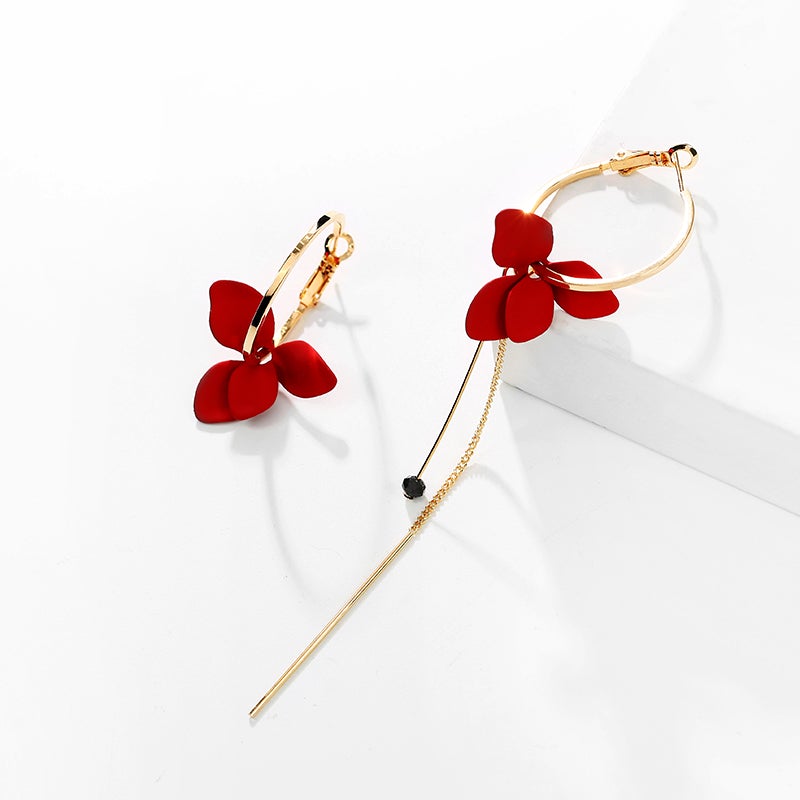 Fashion Floral Elegant Earrings Dec 2021 New Arrival Red 