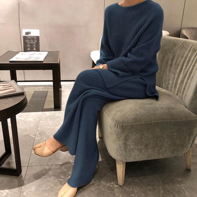 Fashion Knitted Suit Pants Women Autumn And Winter New oct S blue 