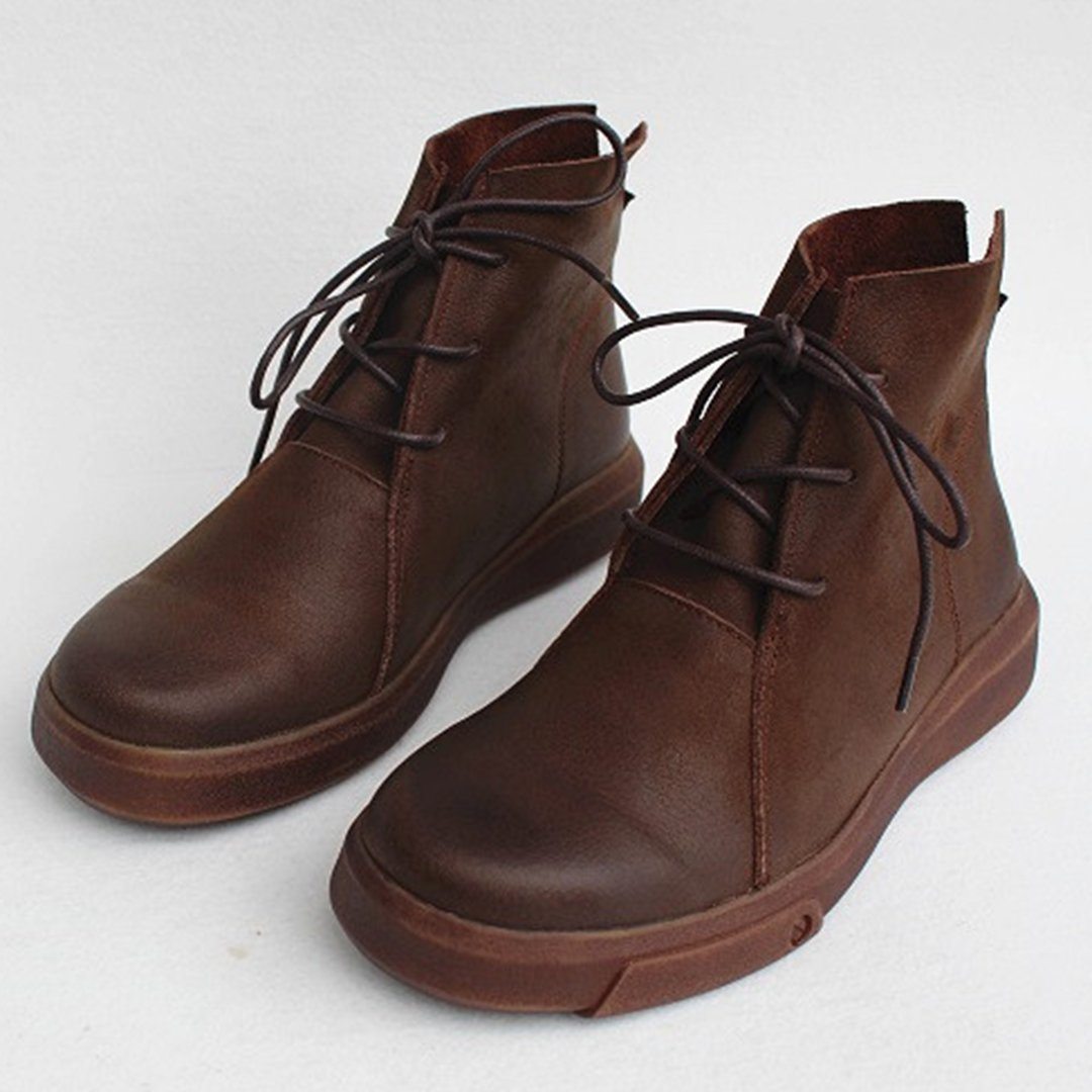 Flats Martin Boots With Lace-Up Detail 2019 November New 35 Coffee 