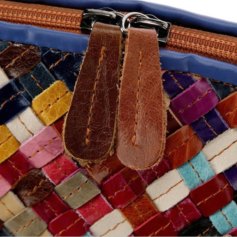 Genuine Leather Handbag Shoulder Hand-Woven Ladies Bag