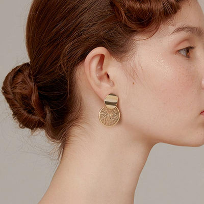 Golden Fashion Circle Vintage Earrings