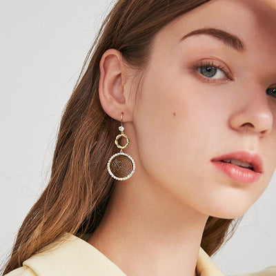 Golden Fashion Circle Vintage Earrings