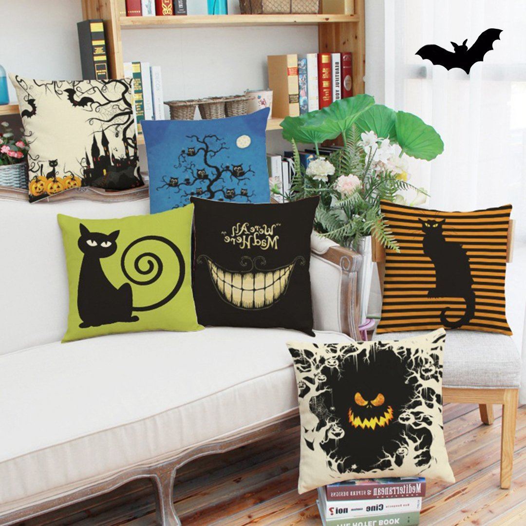 Halloween Compound Linen Custom Sofa Cushions Festive Pillow Pillowcase ACCESSORIES 