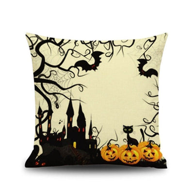 Halloween Compound Linen Custom Sofa Cushions Festive Pillow Pillowcase ACCESSORIES One Size Halloween Castle 