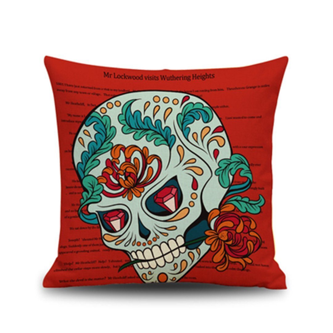 Halloween Gifts Linen Cushion Festive Personality Pillow Pillowcase ACCESSORIES One Size Red 
