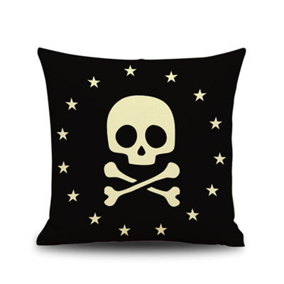 Halloween Gifts Linen Cushion Festive Personality Pillow Pillowcase ACCESSORIES One Size Skeleton 
