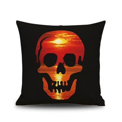 Halloween Gifts Linen Cushion Festive Personality Pillow Pillowcase ACCESSORIES One Size Skeleton Printed 