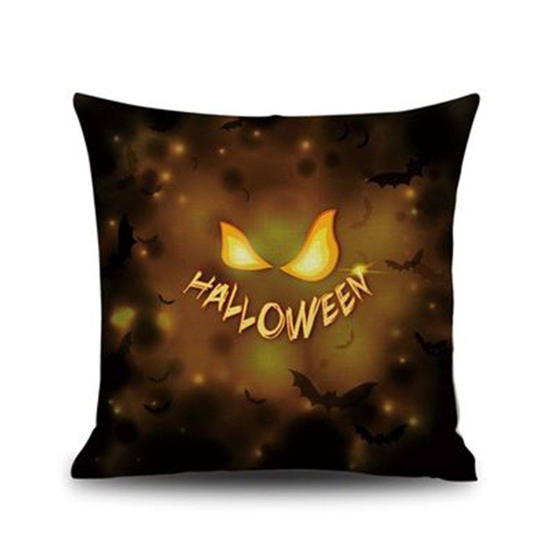 Halloween Pumpkin Festival Flax Home Sofa Linen Cushion Pillow Gifts ACCESSORIES One Size Halloween Eye 