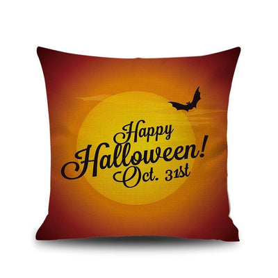 Halloween Pumpkin Festival Flax Home Sofa Linen Cushion Pillow Gifts ACCESSORIES One Size October 31 