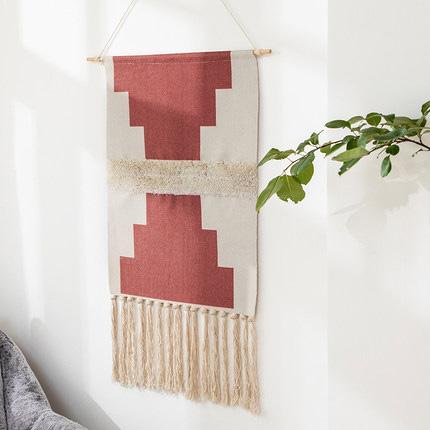 Hand-Woven Tassel Tapestry Nordic Hanging House Decoration Home Linen 70cm*50cm A 