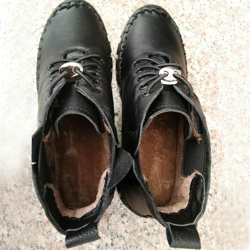 Handmade Casual Soft Sole Platform Flat Leather Shoes