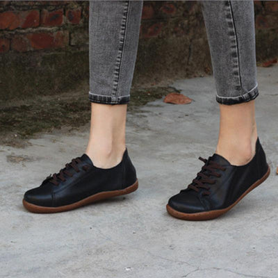 Handmade Elastic Leather Flat Shoes May 2021 New-Arrival 