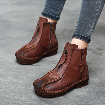 Handmade Leather Short Boots 35-43