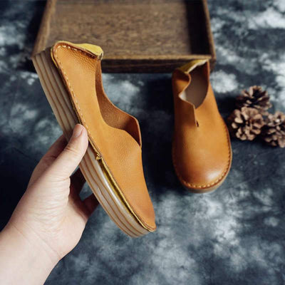 Handmade Leather Women's Retro Comfortable Shoes 2019 May New 35 Brown 