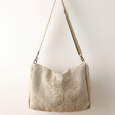 Handmade Mbroidery Large-capacity Canvas Shoulder Bag