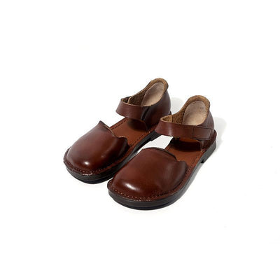 Handmade Soft Bottom Leather Flat Casual Women Sandals