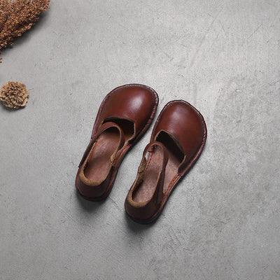 Handmade Soft Bottom Leather Flat Casual Women Sandals