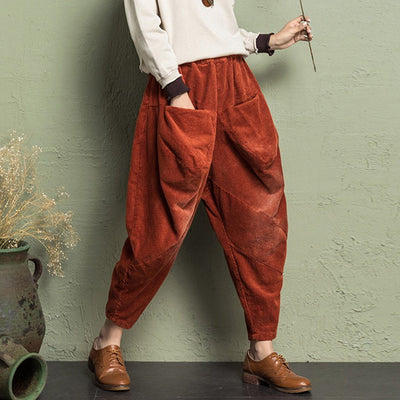 Harem Pants With Ruched Detail 2019 November New M Orange 