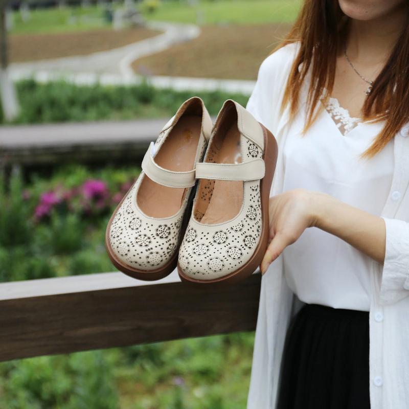 Hollow Summer Handmade Wedges Casual Shoes
