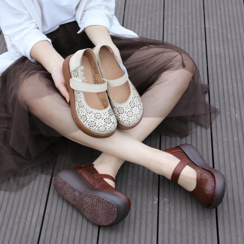 Hollow Summer Handmade Wedges Casual Shoes