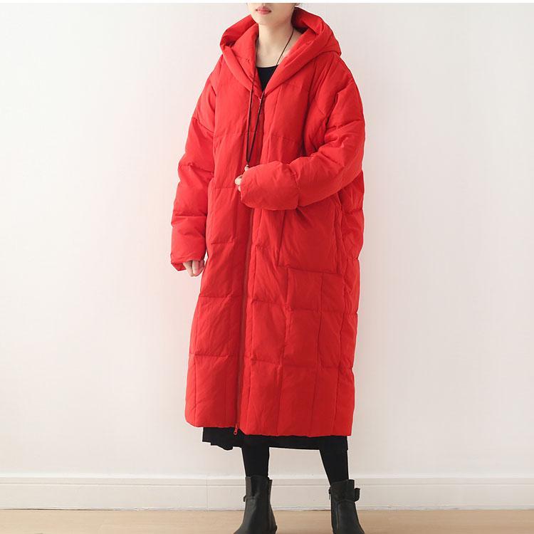 Hooded Loose Women Down Jacket 2019 November New One Size Red 