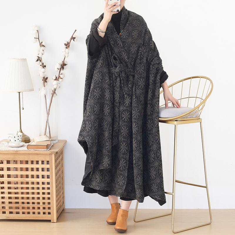Irregular Shawl Loose Lace Woolen Coat