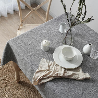 Japanese Style Living Room Accessories Cotton Linen Tablecloth ACCESSORIES 110*160cm Gray 
