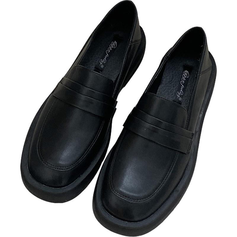 JK Shoes Black Single Shoes College Style