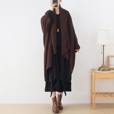 Knitted Bat Sleeves Buttonless Shawl Coat Nov 2020-New Arrival 