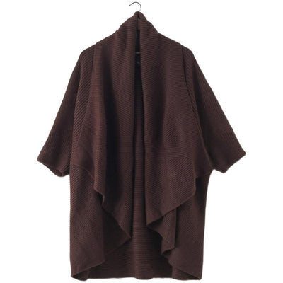 Knitted Bat Sleeves Buttonless Shawl Coat Nov 2020-New Arrival 