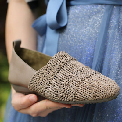 Knitted Comfortable Leather Slip-on Flat Shoes