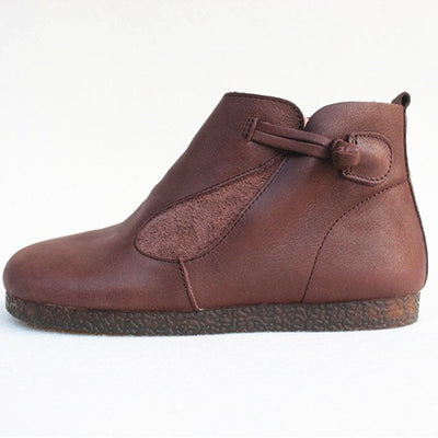 Knob Knot Leather Boots 2019 November New 