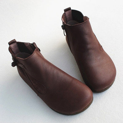 Knob Knot Leather Boots 2019 November New 35 Coffee 