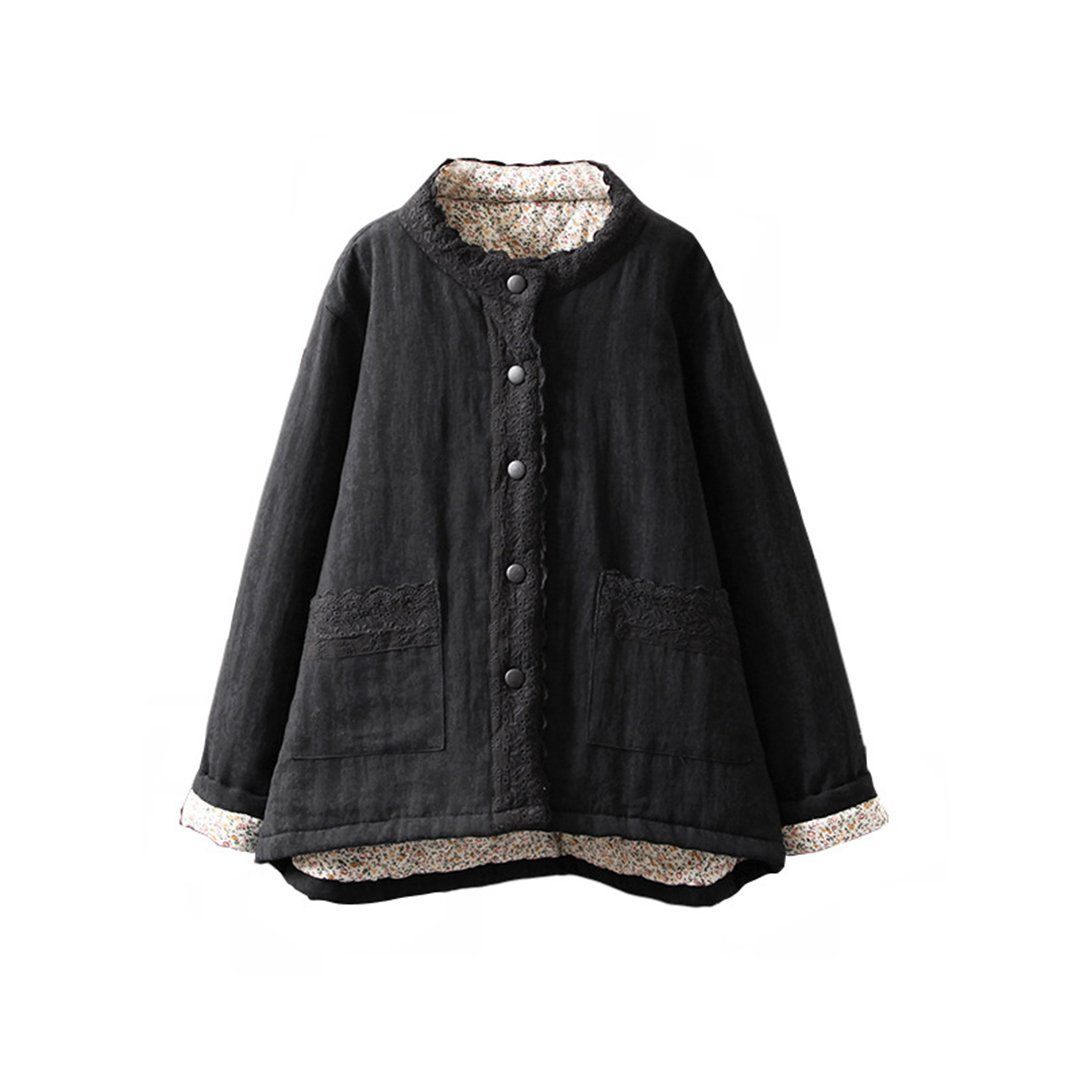 Lace Stitching Short Coat 2019 New December 