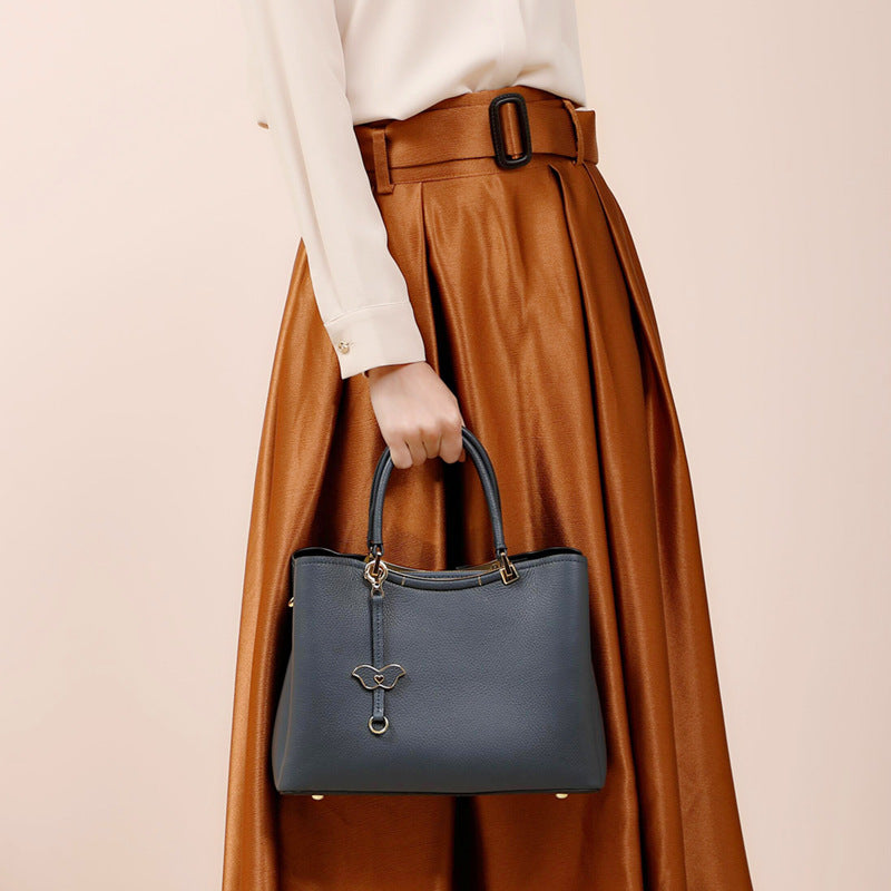 Lady Cowhide Leather Retro Fashion Hand Bag