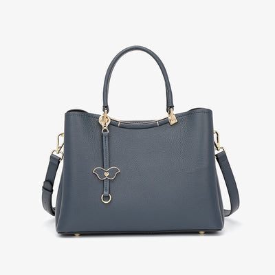 Lady Cowhide Leather Retro Fashion Hand Bag Feb 2022 New Arrival Blue 