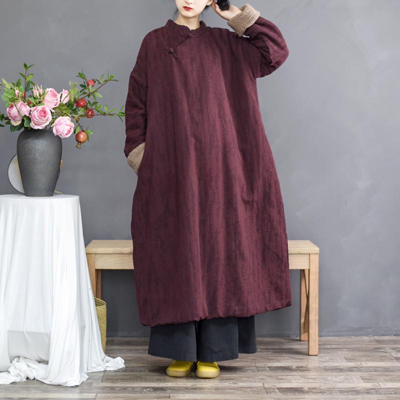Lamb Wool Cotton And Linen Gown Nov 2020-New Arrival FREE SIZE RED 
