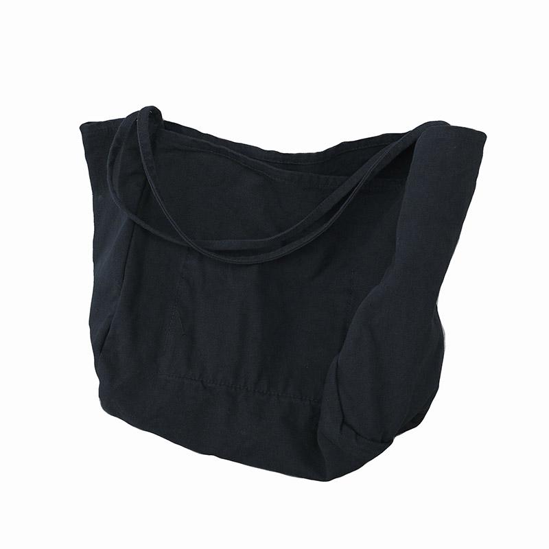 Large Capacity Shoulder Canvas Bag Black ACCESSORIES 