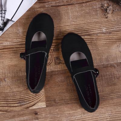Leather Buckle Retro Handmade Flat Shoes 34-41 2019 April New 