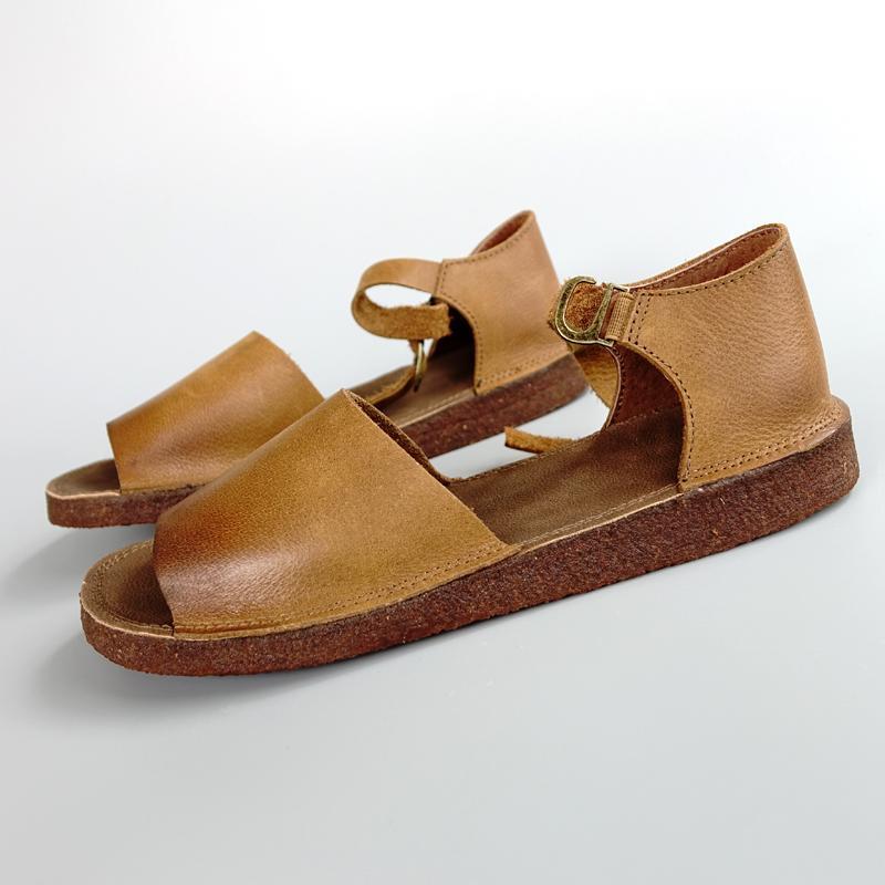 Leather Flat Sandals Open Toe With Flat Comfortable Shoes 2019 March New 